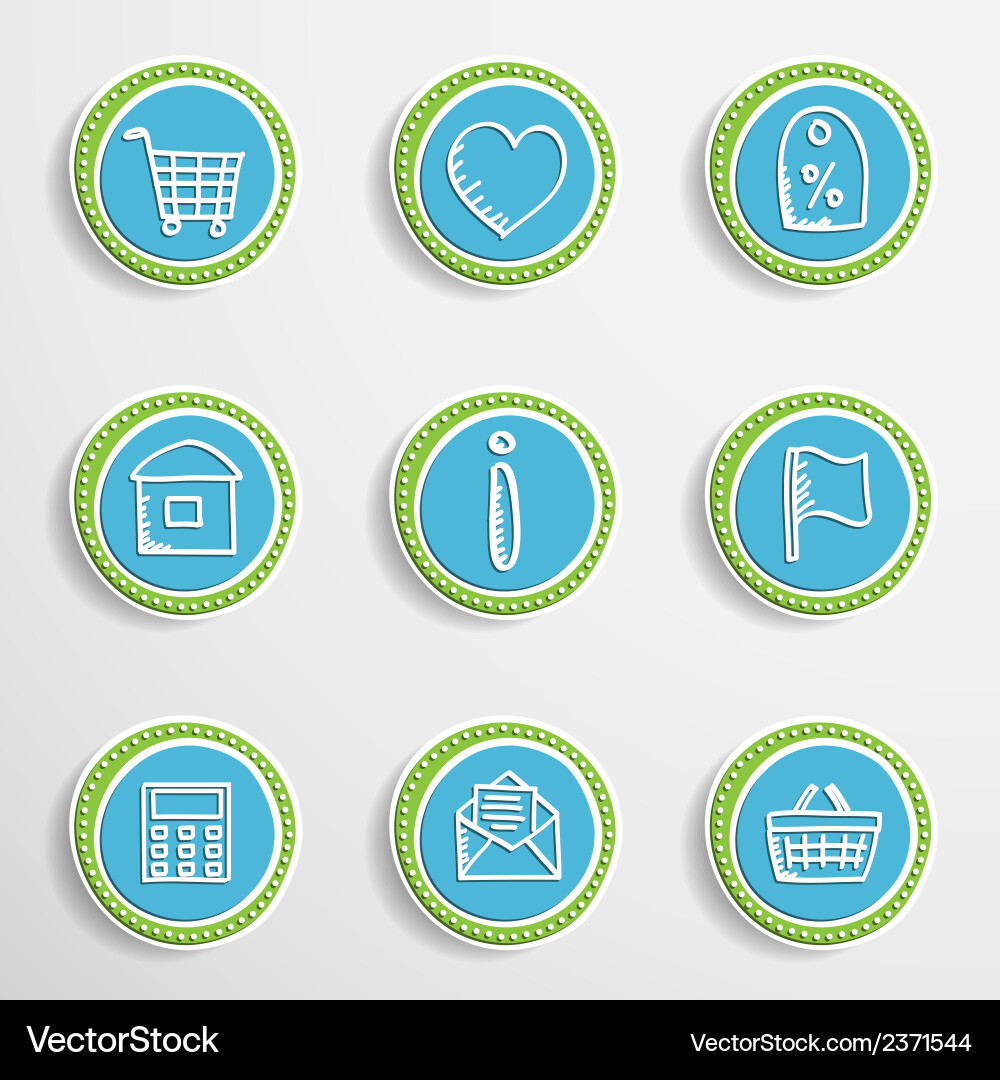 Web buttons with drawing icons Vector Image
