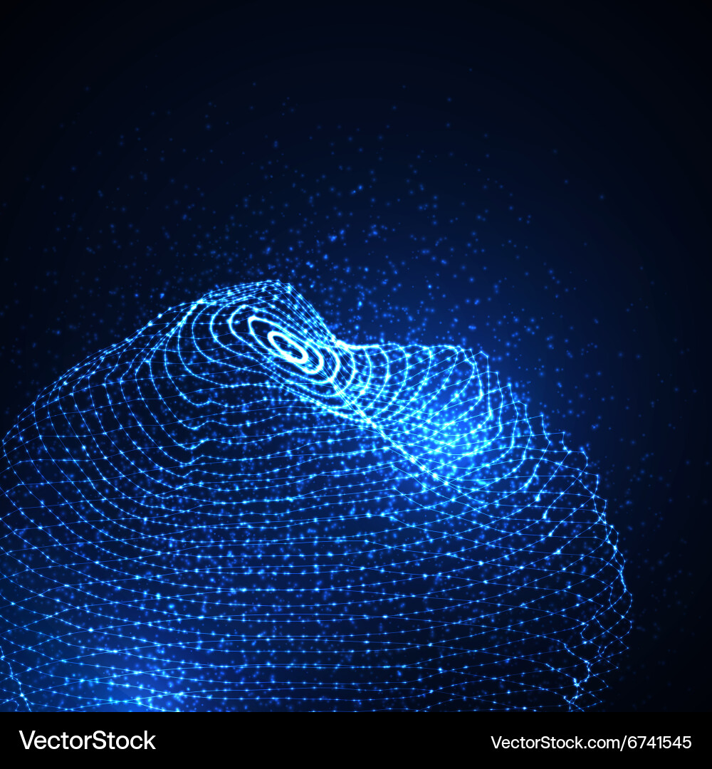 3d illuminated distorted sphere vector image