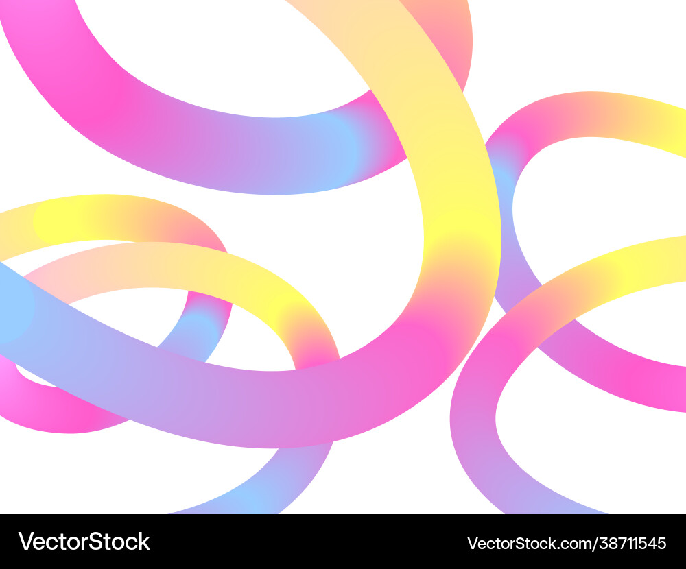 Abstract 3d circle curves with multicolored Abstract 3d circle curves with multicolored vector image