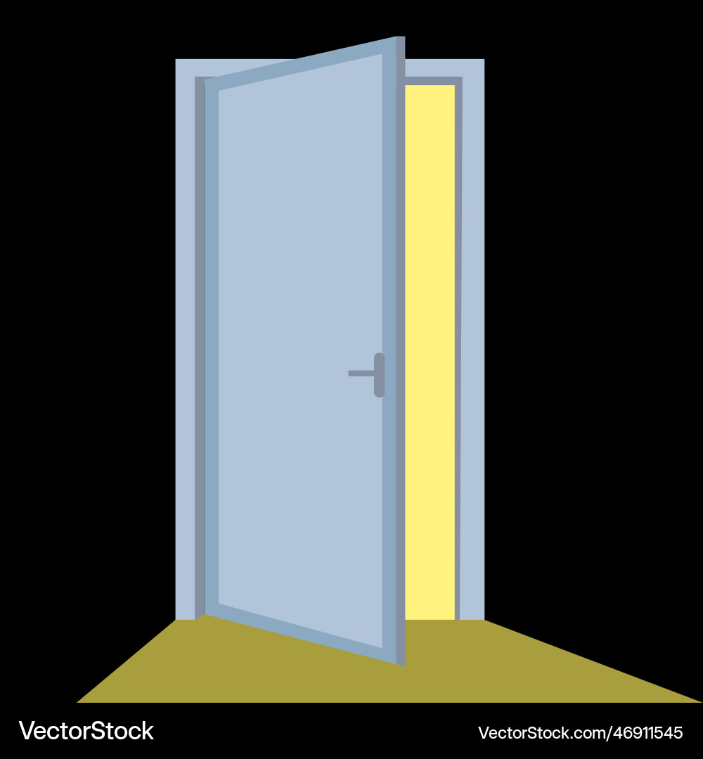 An open door in abstract style An open door in abstract style Vector Image