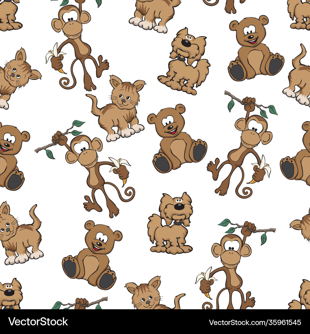 Animal seamless repeating pattern vector image