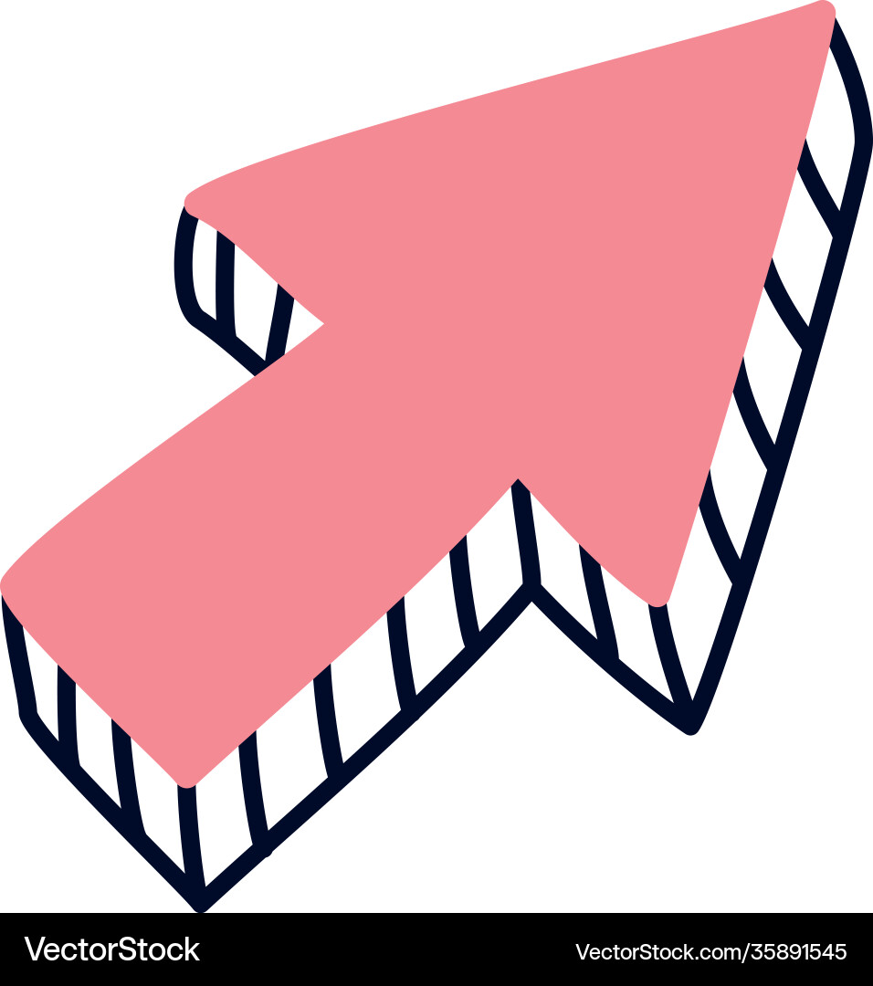Arrow cursor icon half line color style vector image
