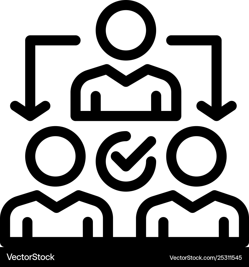 Assignment delegate delegating distribution blue Vector Image