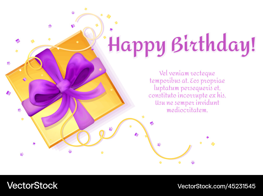 Birthday poster present box template Birthday poster present box template vector image
