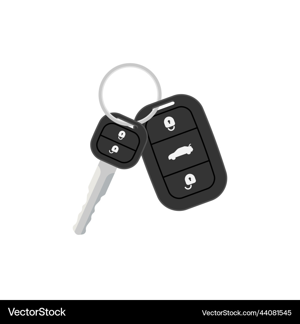 Car key fob flat isolated alarm design icon Car key fob flat isolated alarm design icon vector image
