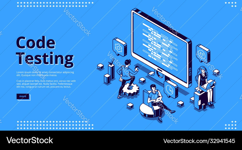 Code Testing Banner - Software Quality vector image