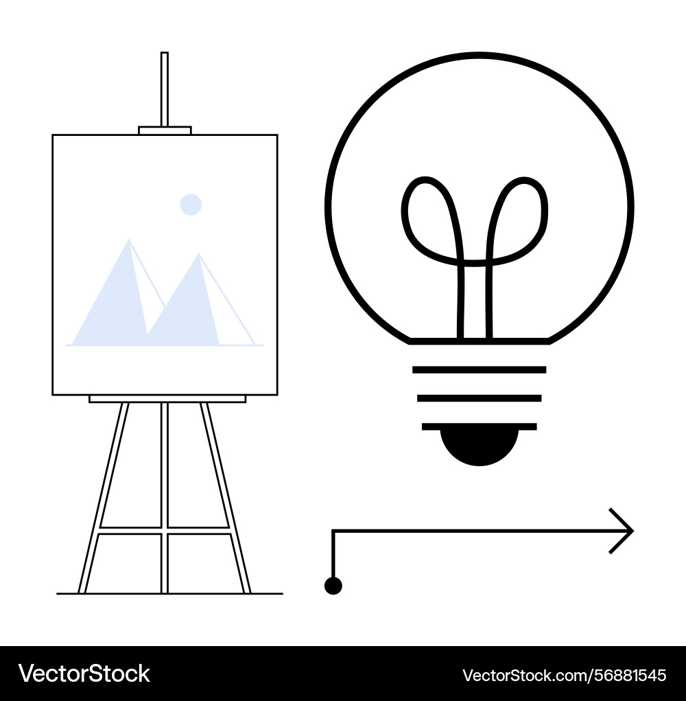 Creative process with canvas and idea generation Vector Image