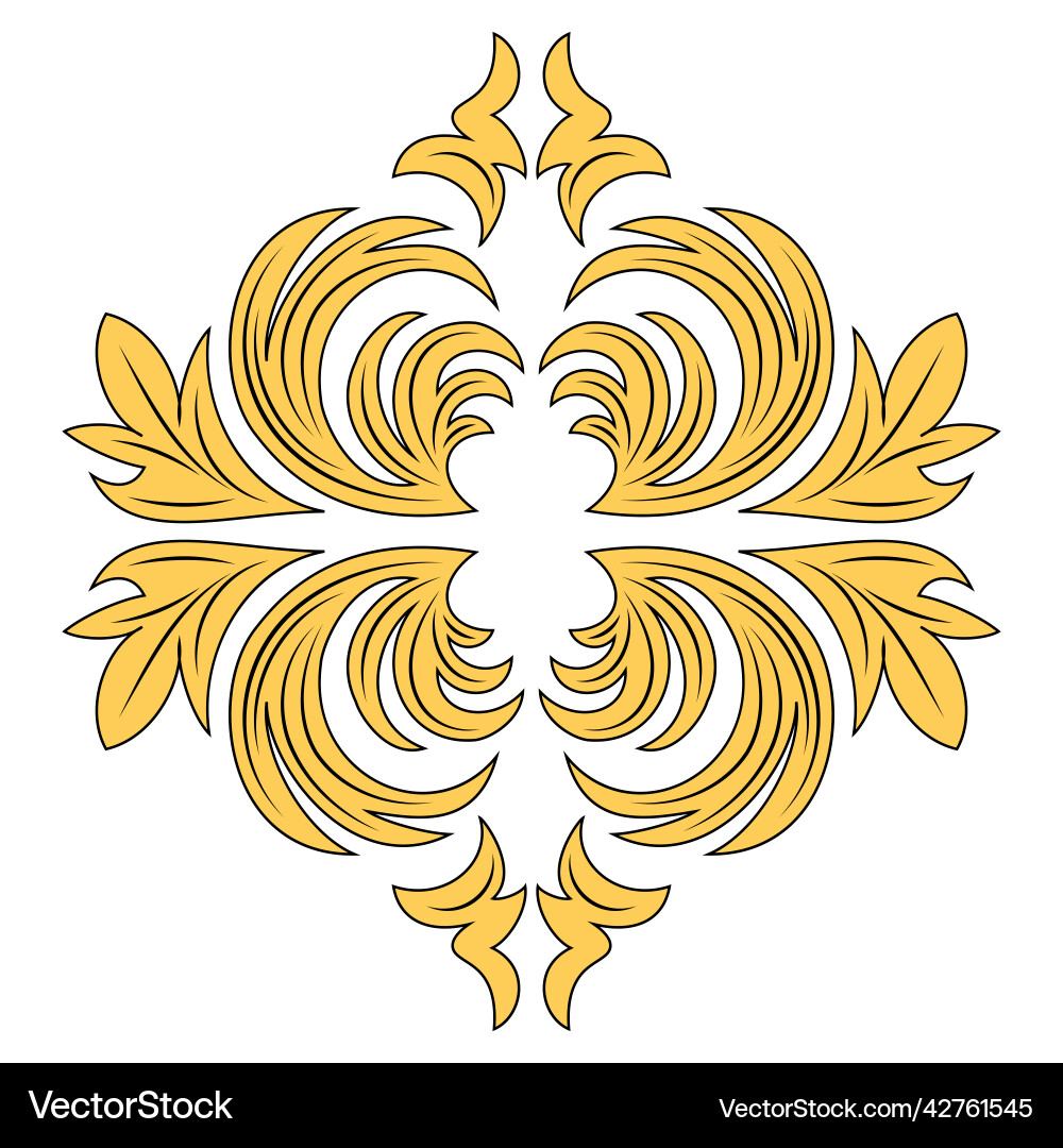 Damask element in classic style on white Damask element in classic style on white vector image