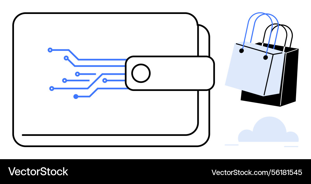 Digital wallet icon with circuit design Digital wallet icon with circuit design vector image
