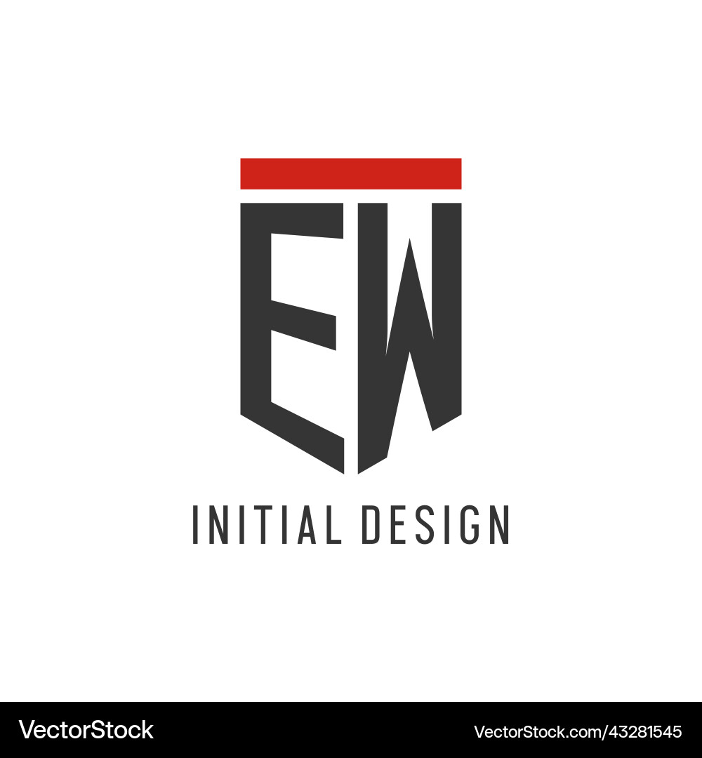 Ew initial esport logo with simple shield design Vector Image