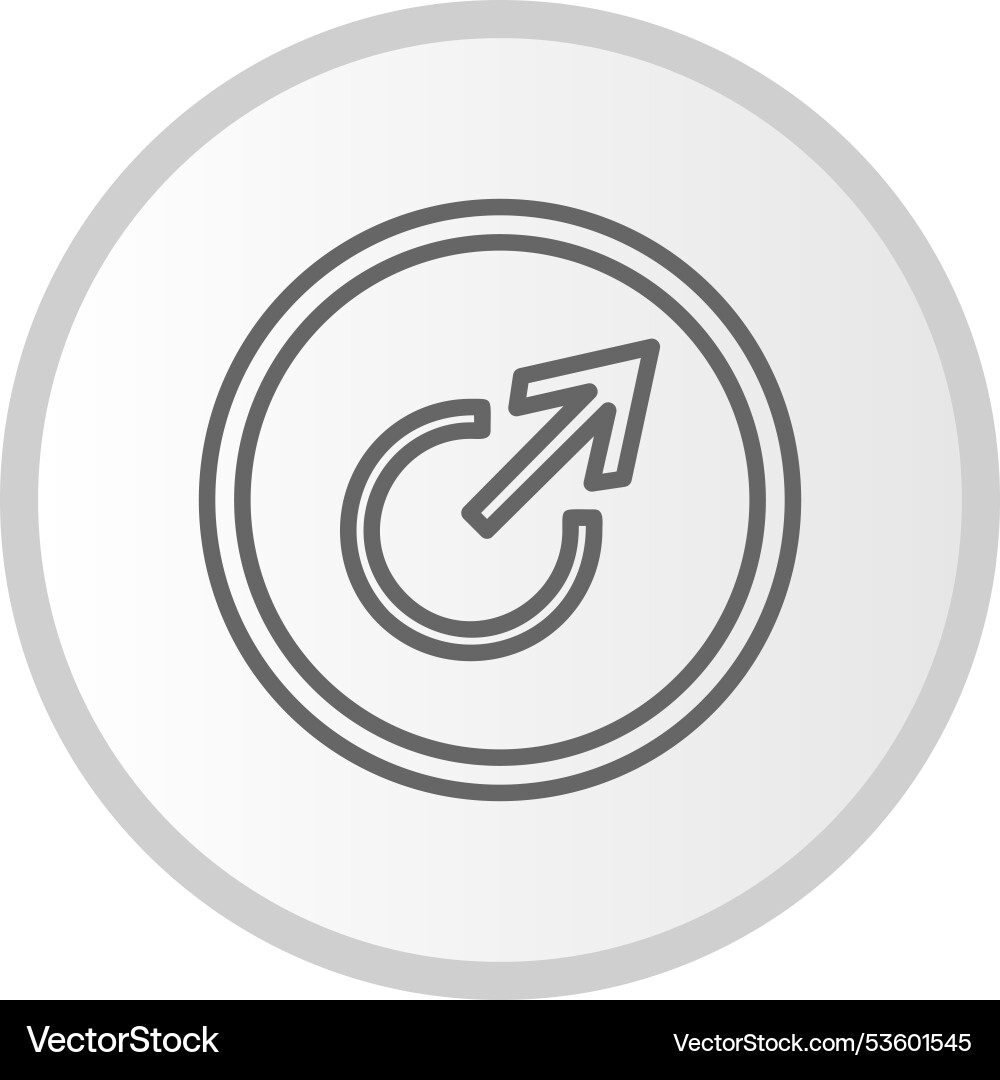 Exit arrow line circle grey icon vector image
