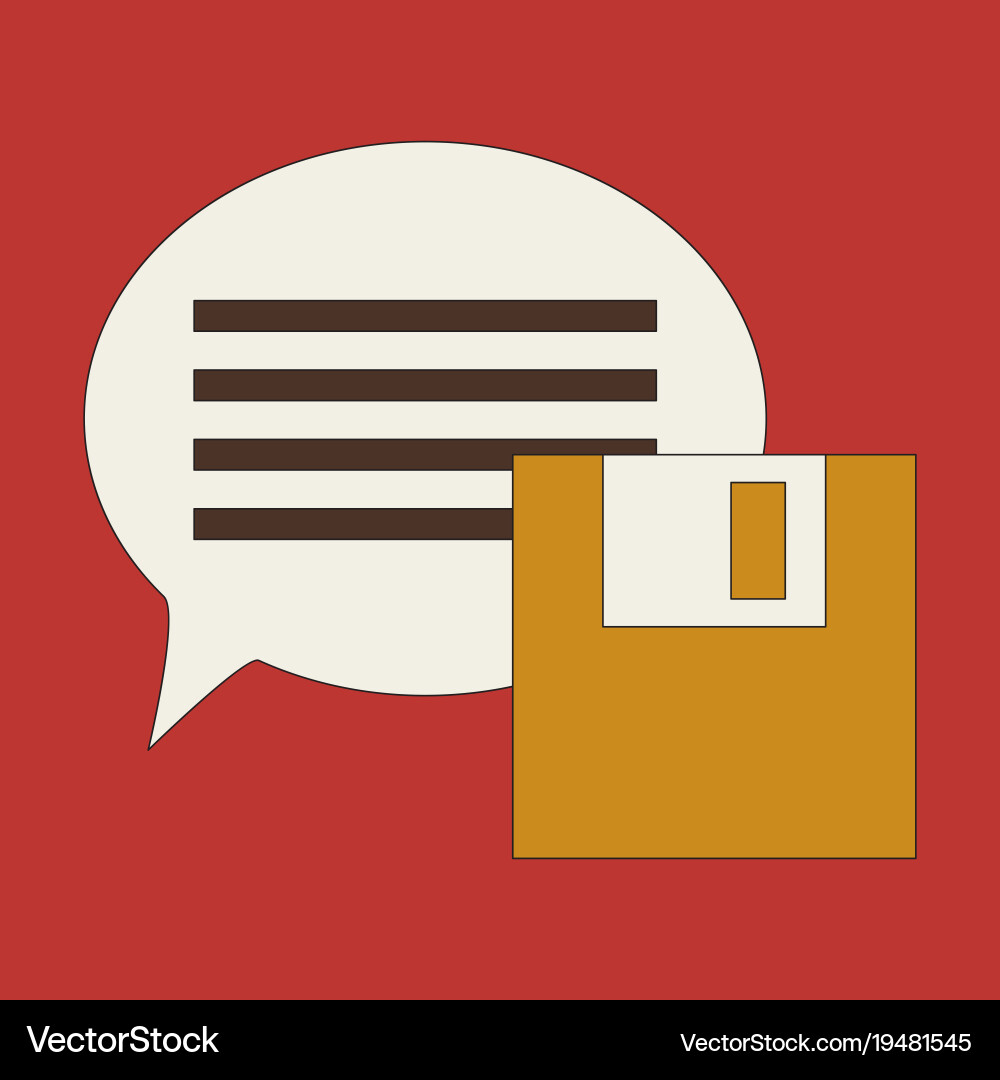 Flat text message icon speech bubble symbol Vector Image