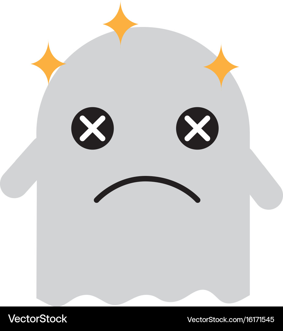 Ghost kawaii character with folder vector image