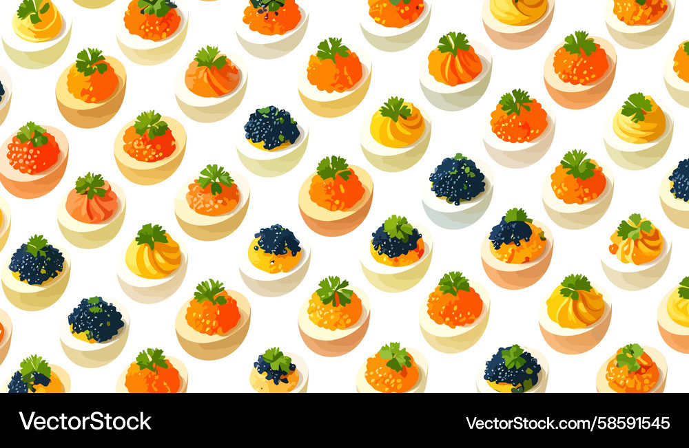 Isometric Deviled Eggs Array Vector Image