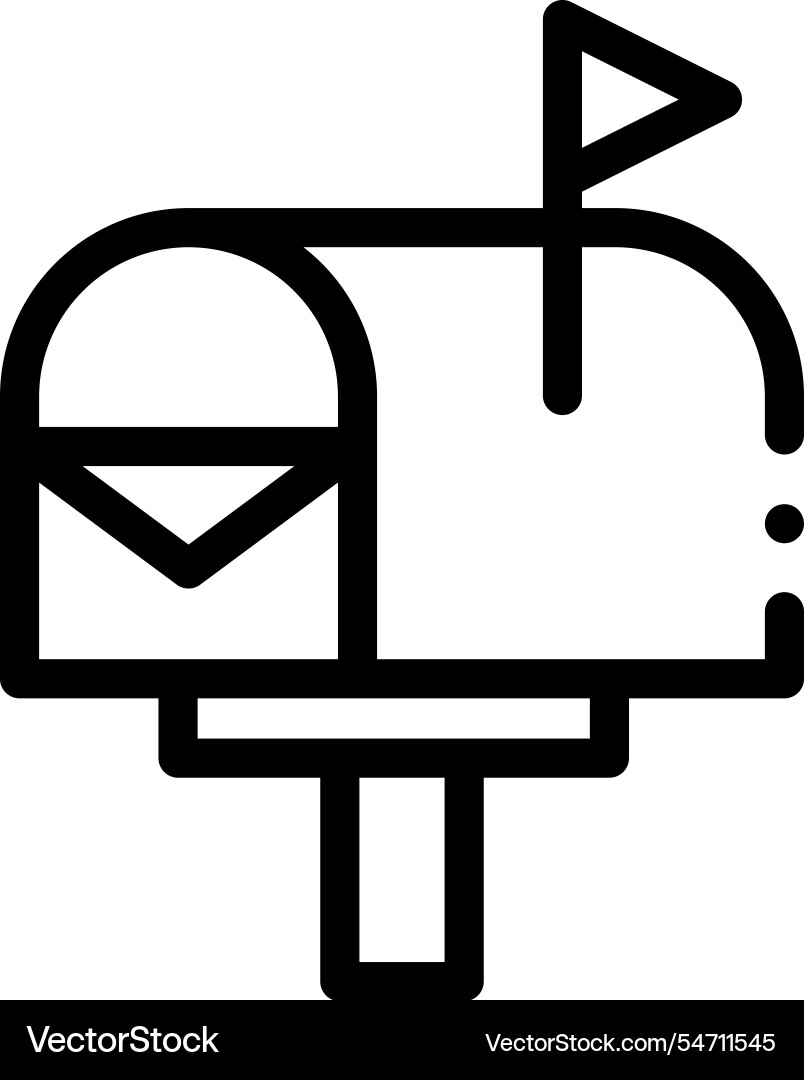 Mail box icon thin linear style design isolated Mail box icon thin linear style design isolated vector image