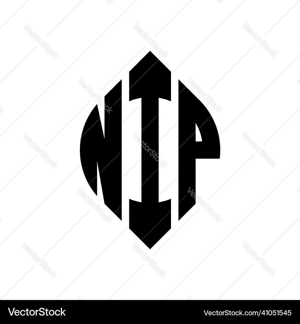 Nip circle letter logo design vector image