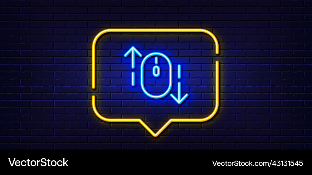 Scroll down mouse line icon scrolling screen sign Scroll down mouse line icon scrolling screen sign vector image
