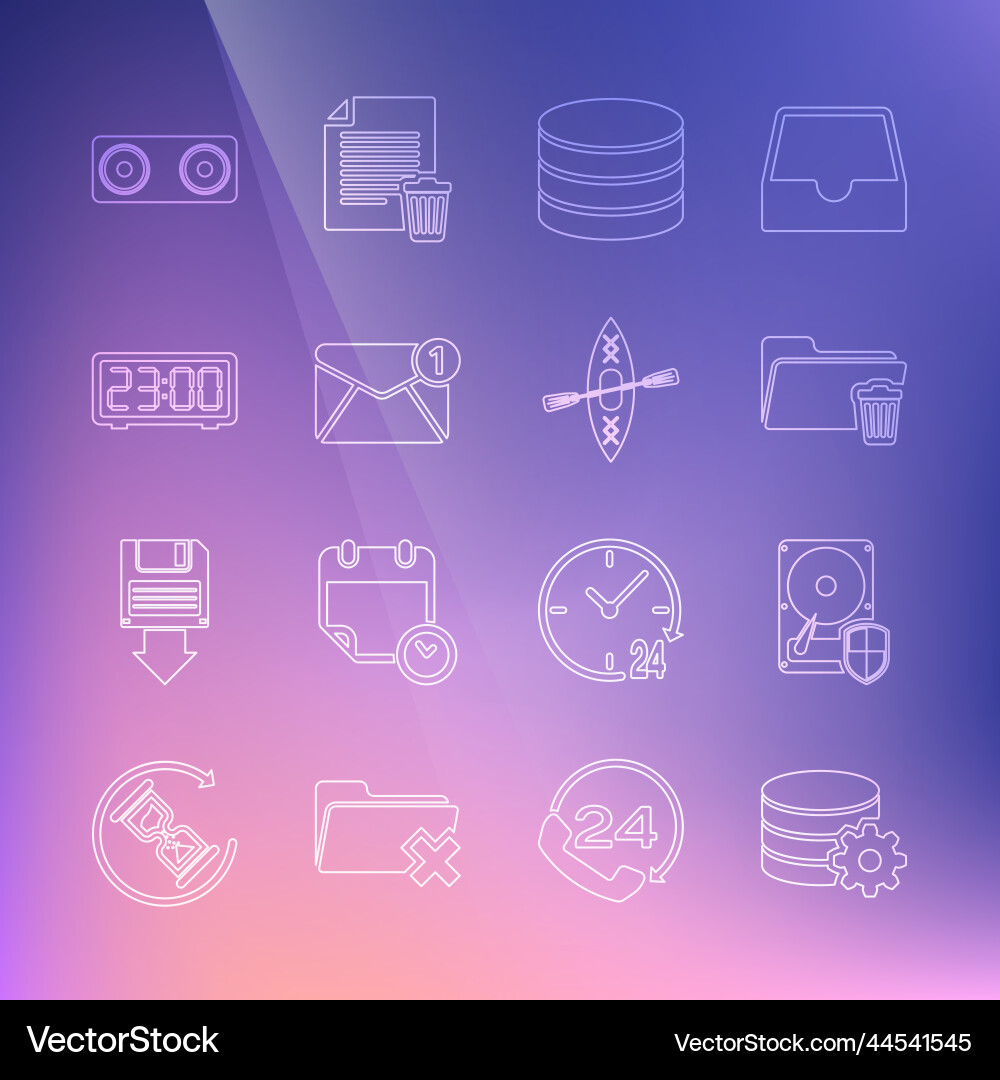 Set line setting database server hard disk drive Set line setting database server hard disk drive vector image