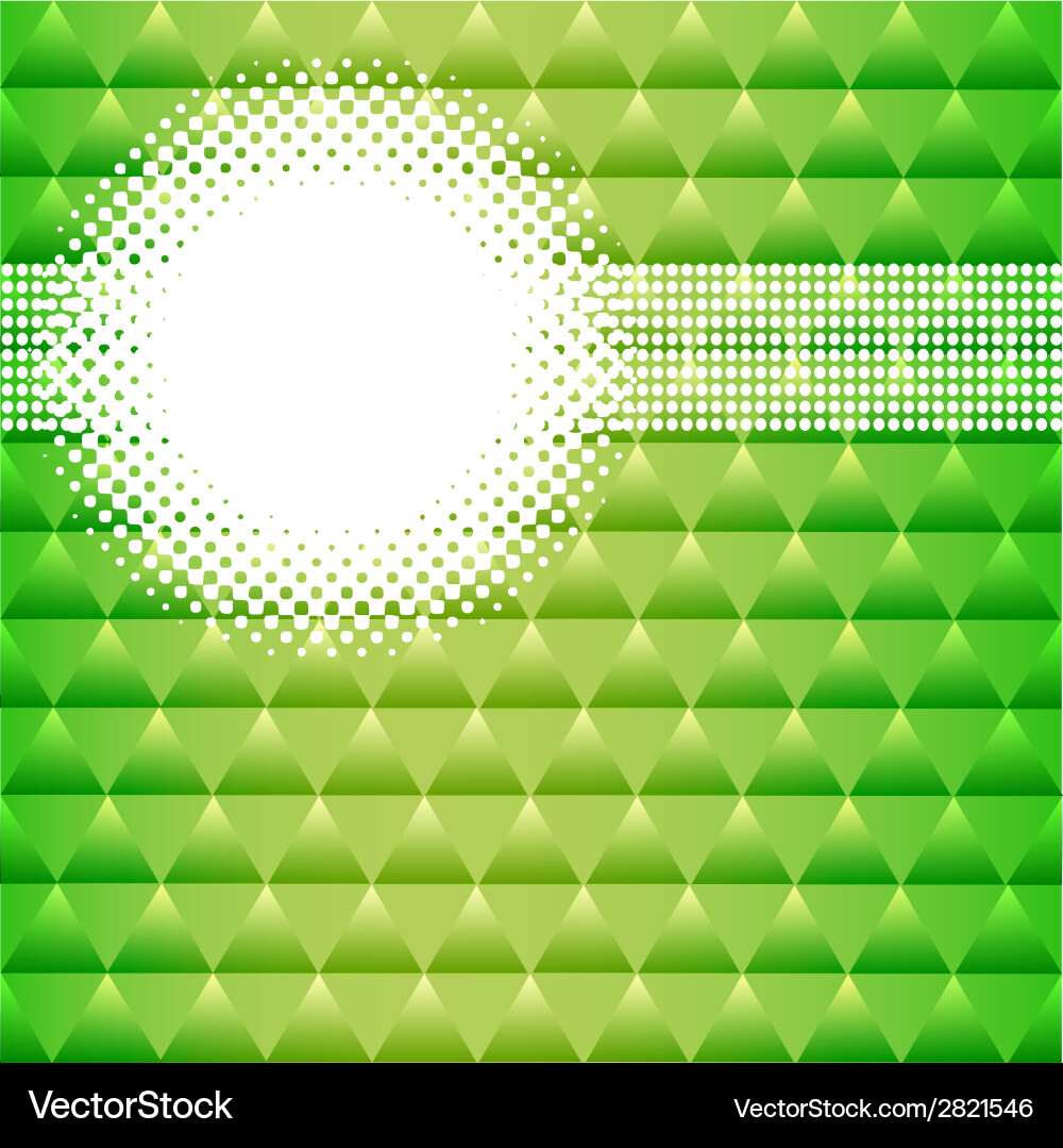 Background with green triangles and circles vector image