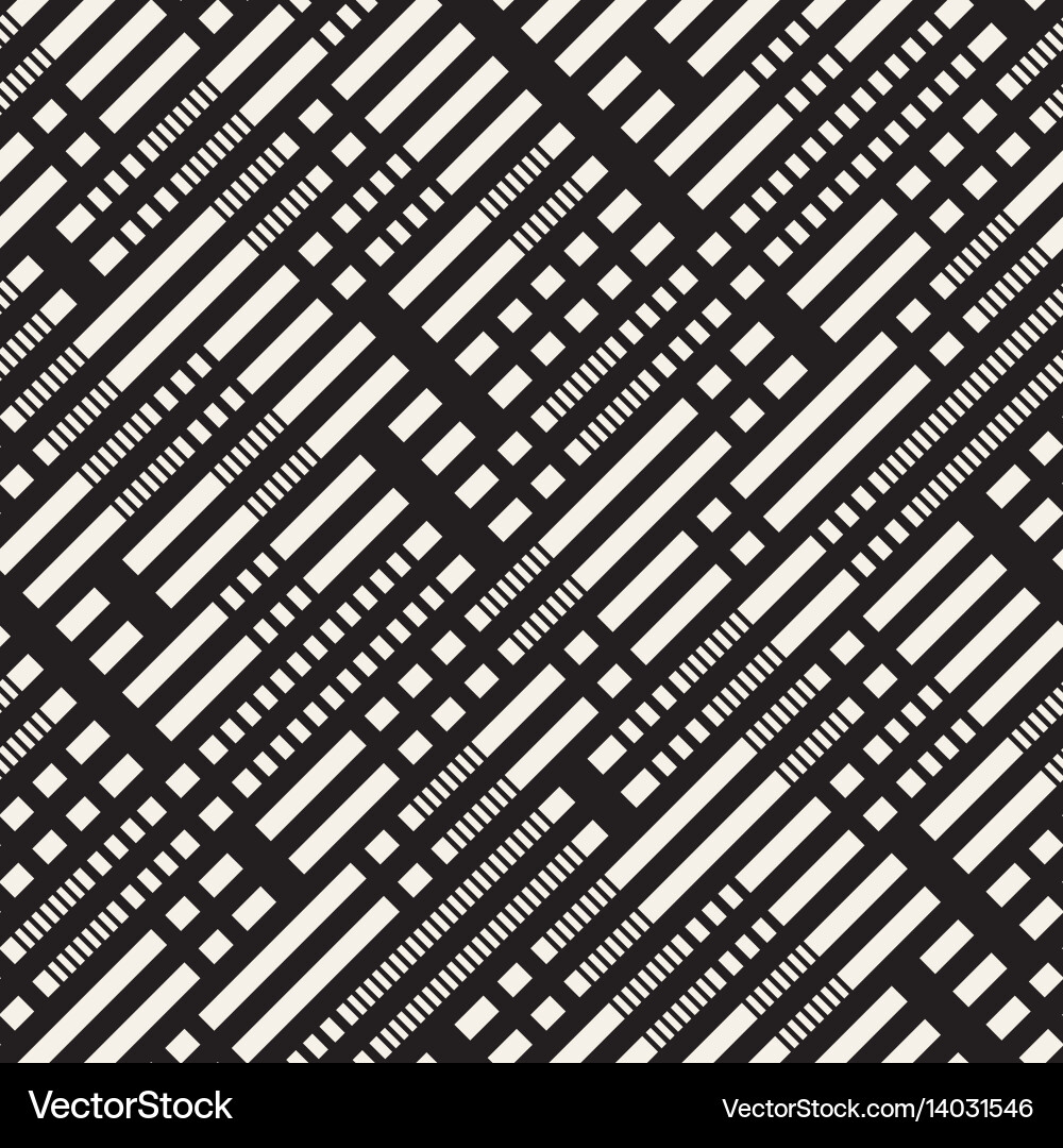 Black and white irregular dashed lines pattern Vector Image