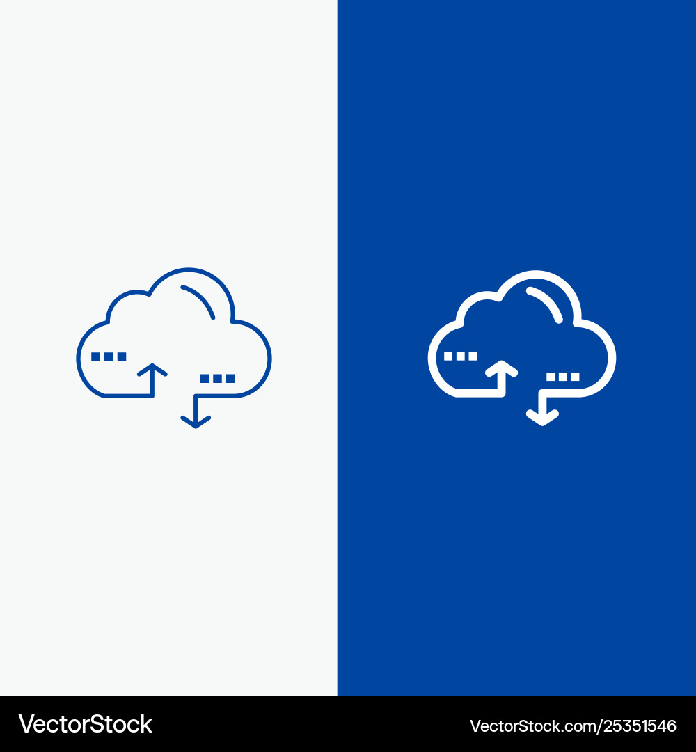 Cloud computing link data line and glyph solid Vector Image