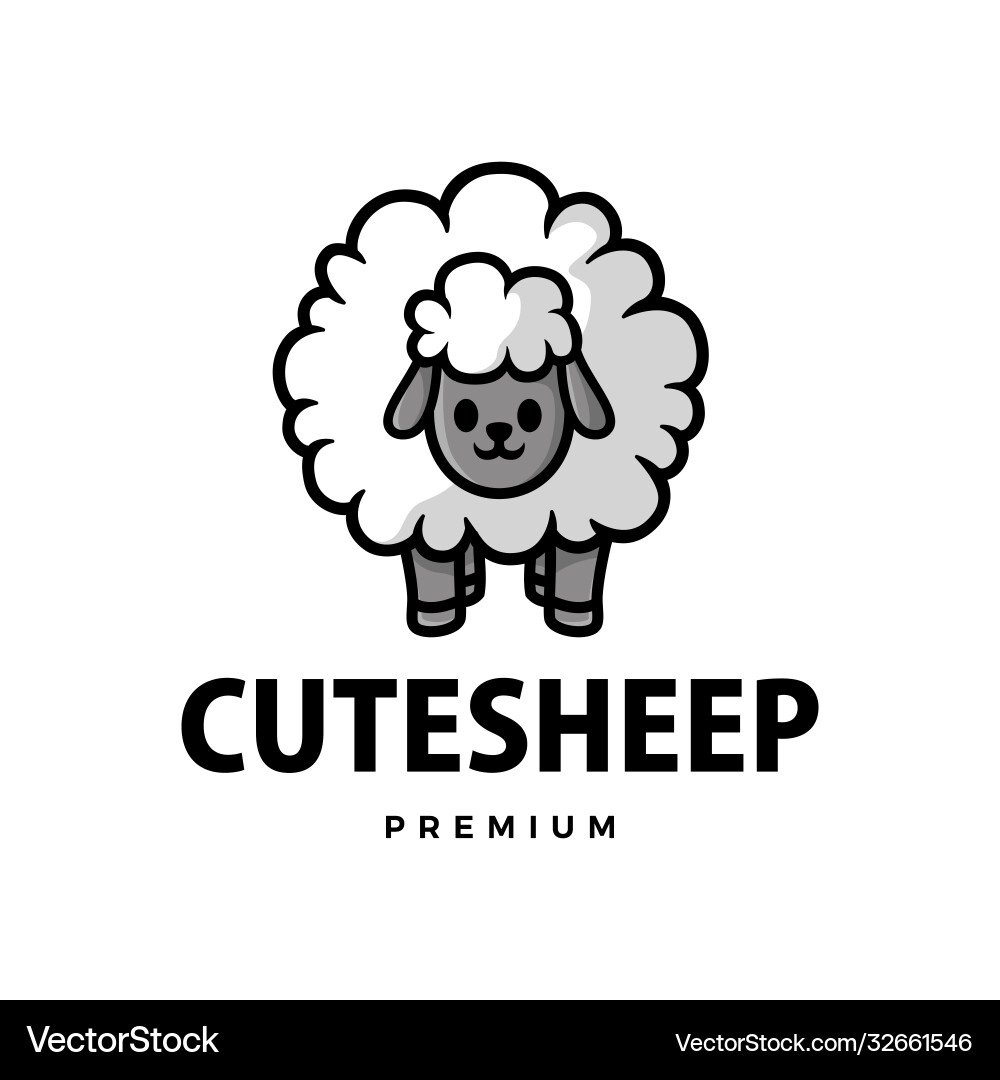 Cute sheep cartoon logo icon Cute sheep cartoon logo icon vector image