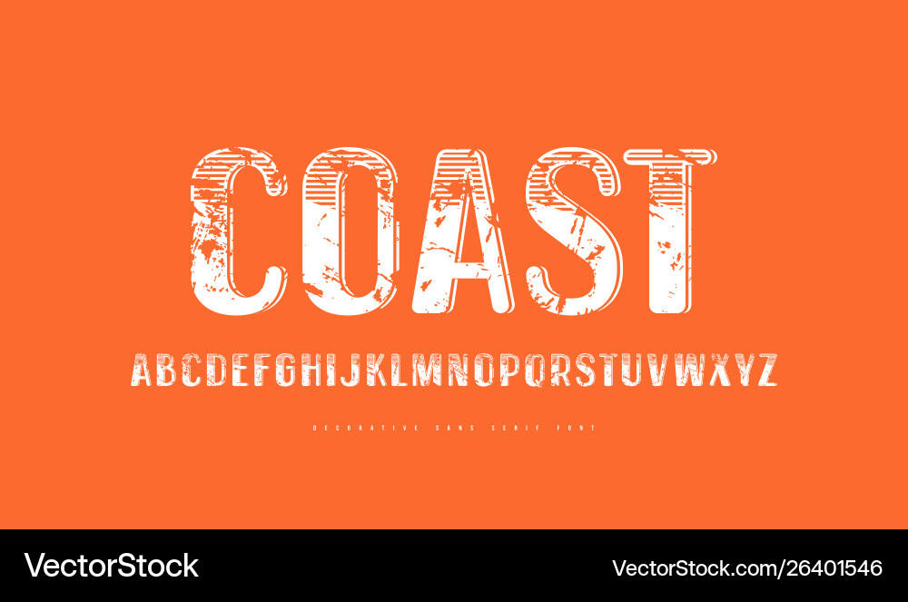 Decorative sans serif font in retro style Decorative sans serif font in retro style vector image