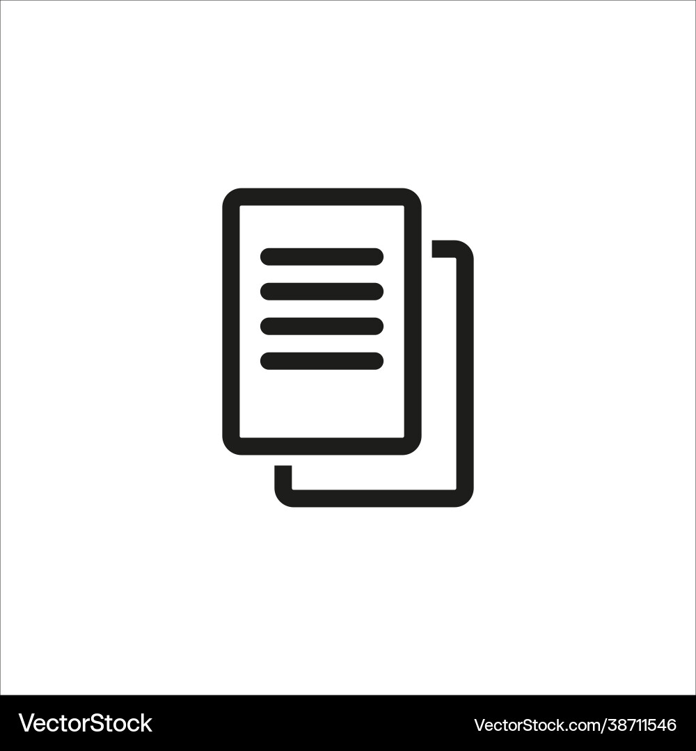 Document icon simple linear Document icon simple linear vector image