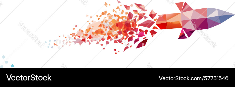 Exploding rocket with scattered abstract Vector Image