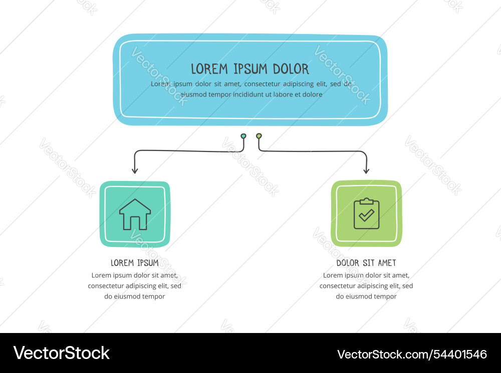 Flowchart Template - Doodle Style Vector Image