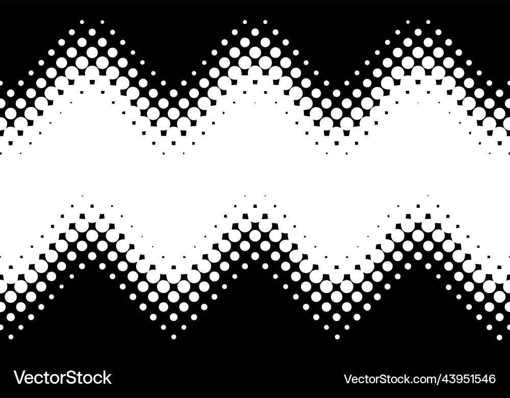 Halftone zigzag in polka dots gradient Halftone zigzag in polka dots gradient vector image