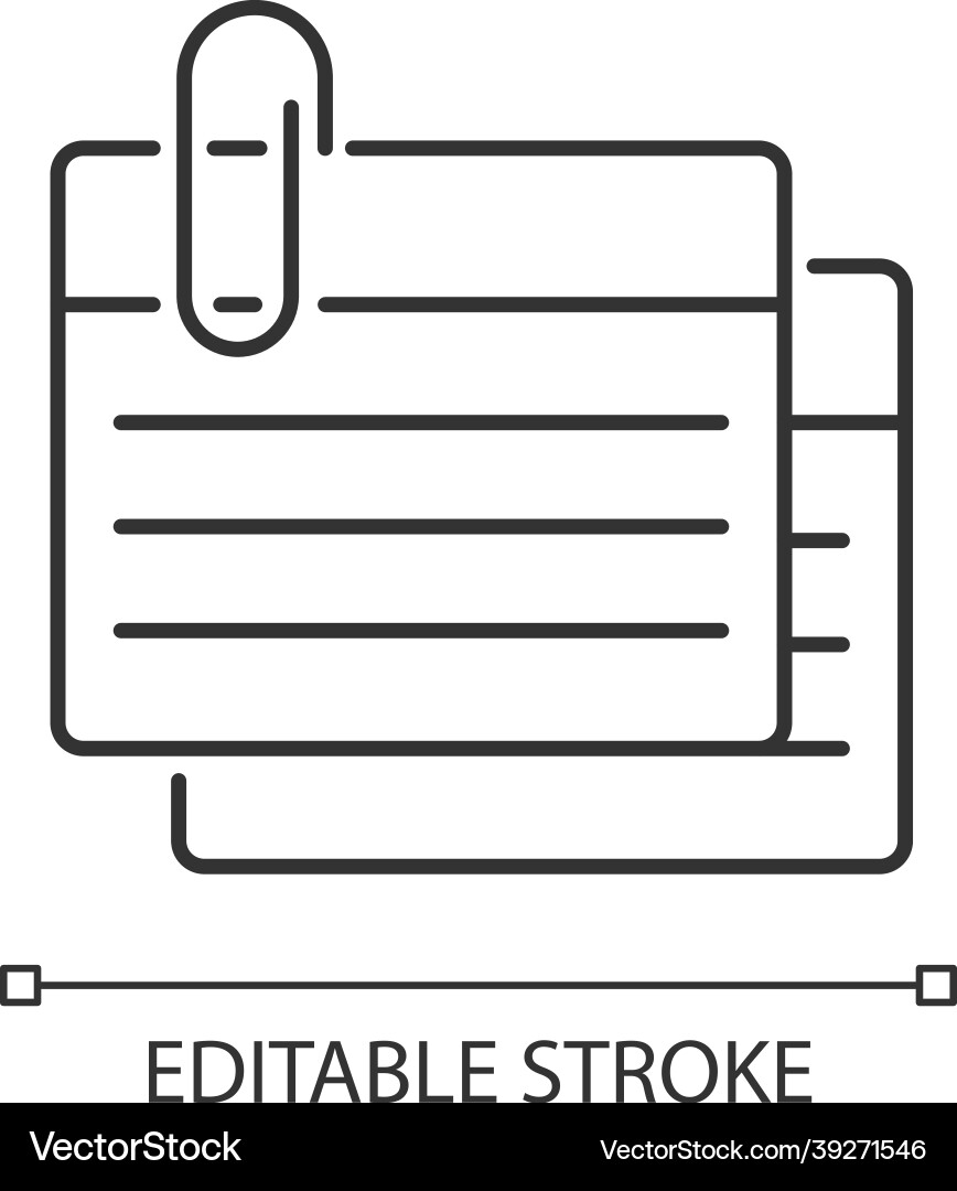 Index card linear icon Index card linear icon vector image