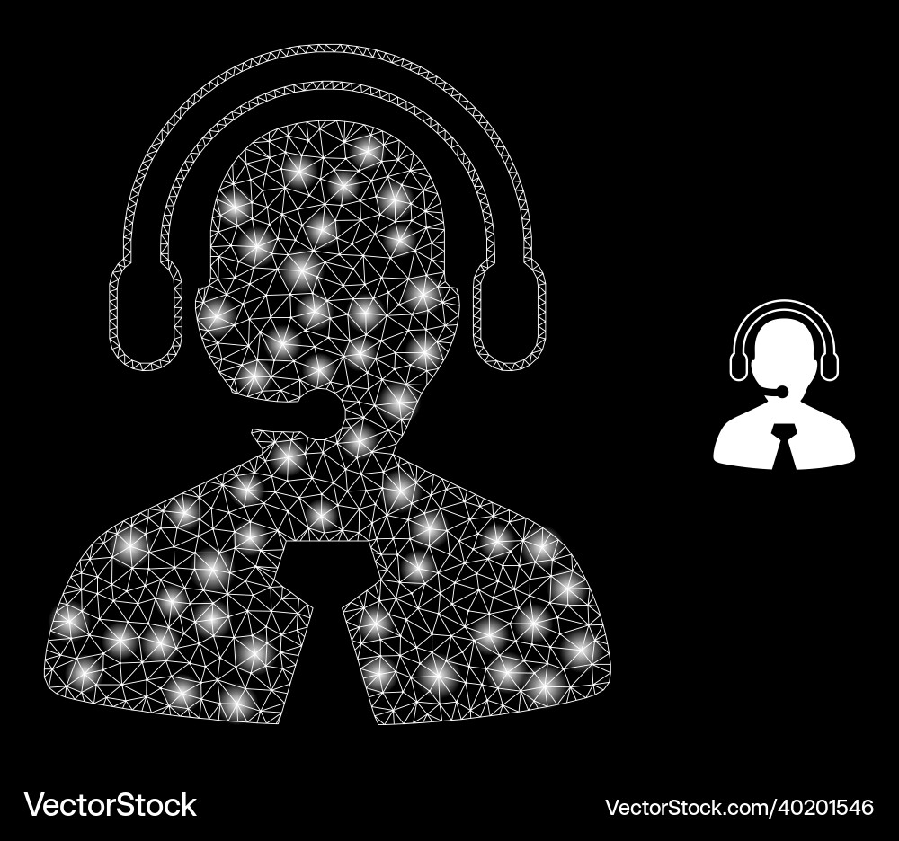 Mesh net call center manager with glitter Mesh net call center manager with glitter vector image