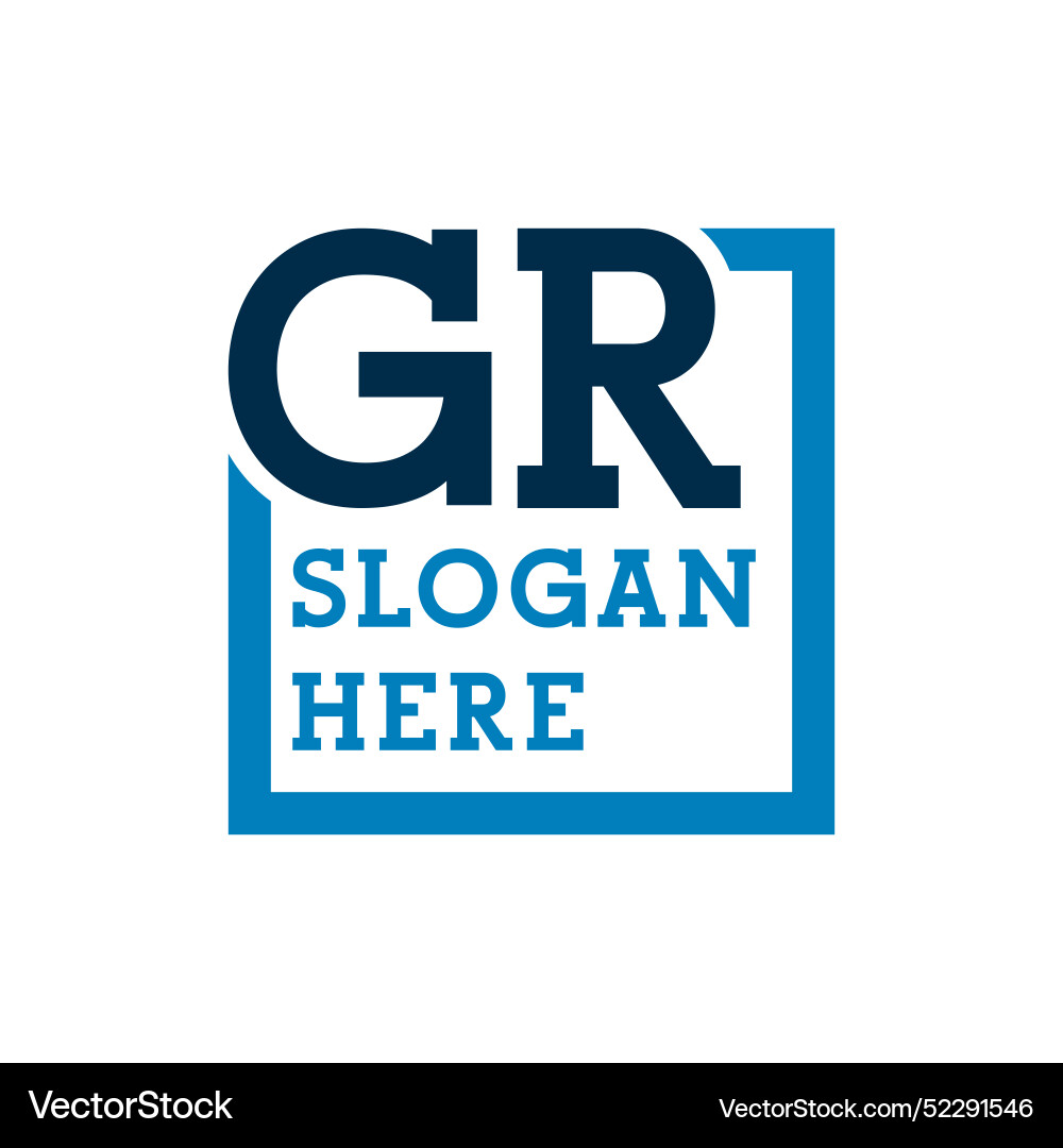 Minimal initials logo letters g and r gr initial Vector Image