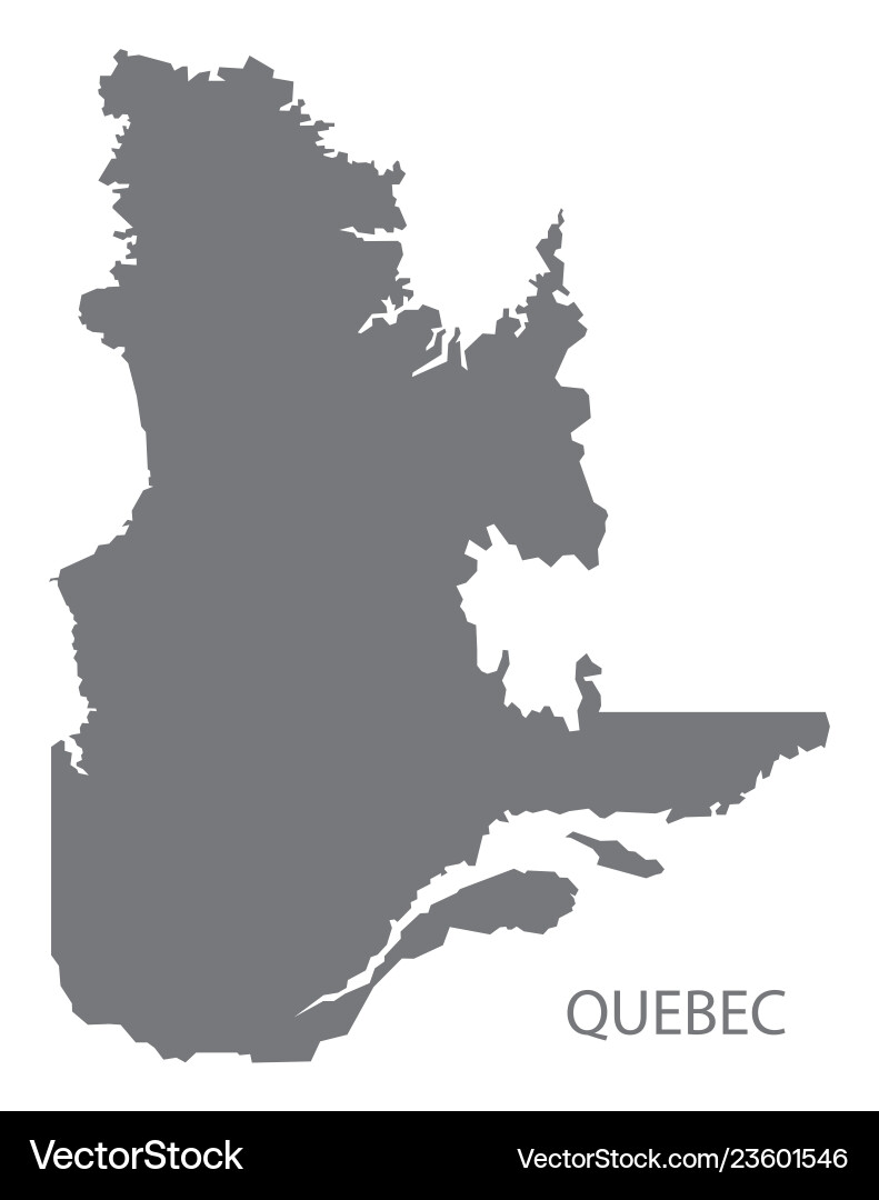 Quebec Map Grey Outline Vector Image