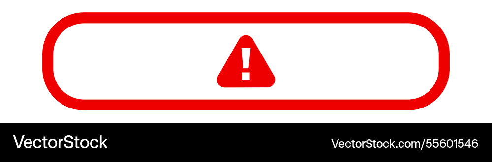 Red warning icon with exclamation mark inside Vector Image