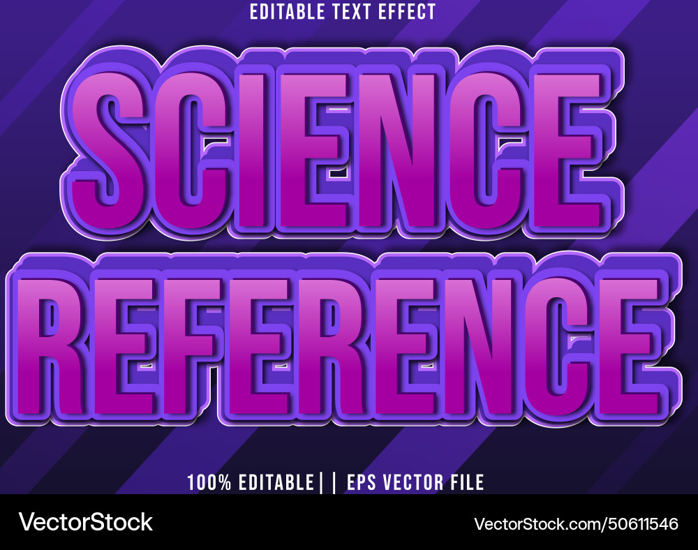 Science reference editable text effect 3d vector image