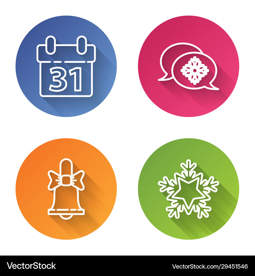 Set line calendar snowflake with speech bubble Set line calendar snowflake with speech bubble Vector Image
