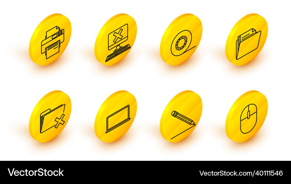 Set line computer mouse pencil with eraser Set line computer mouse pencil with eraser vector image