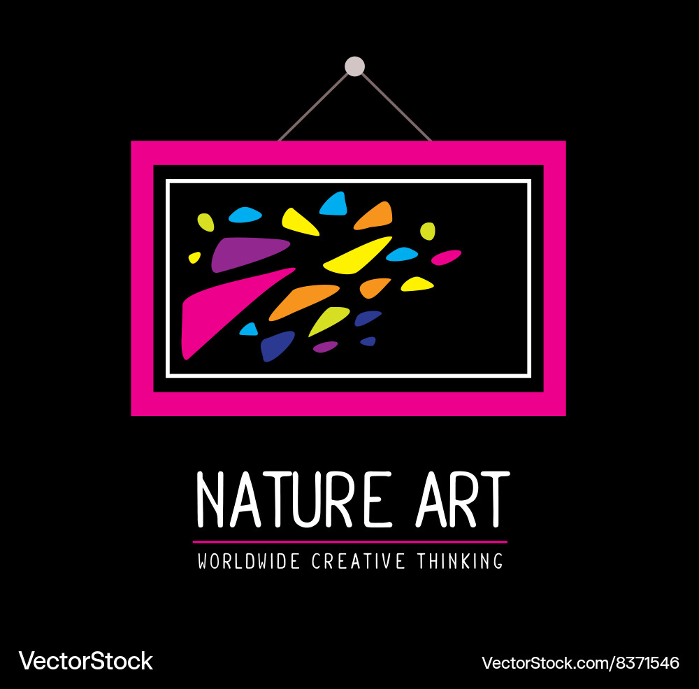 Simple pink rectangular frame within colo vector image