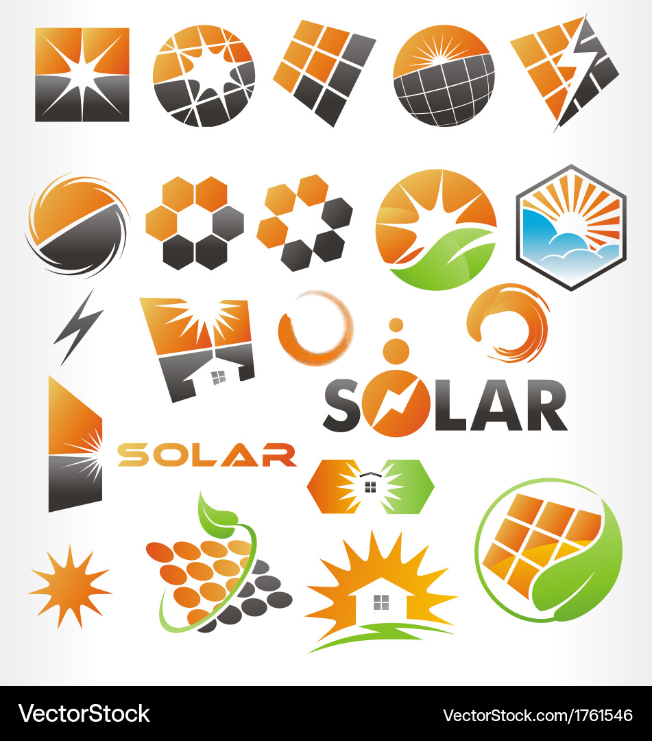 Solar Energy Icons vector image