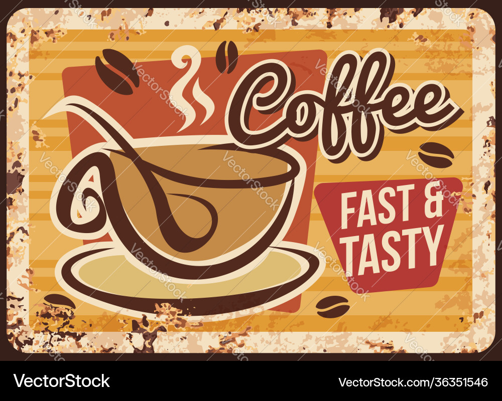 Takeaway coffee cafe shop retro banner signboard Takeaway coffee cafe shop retro banner signboard vector image