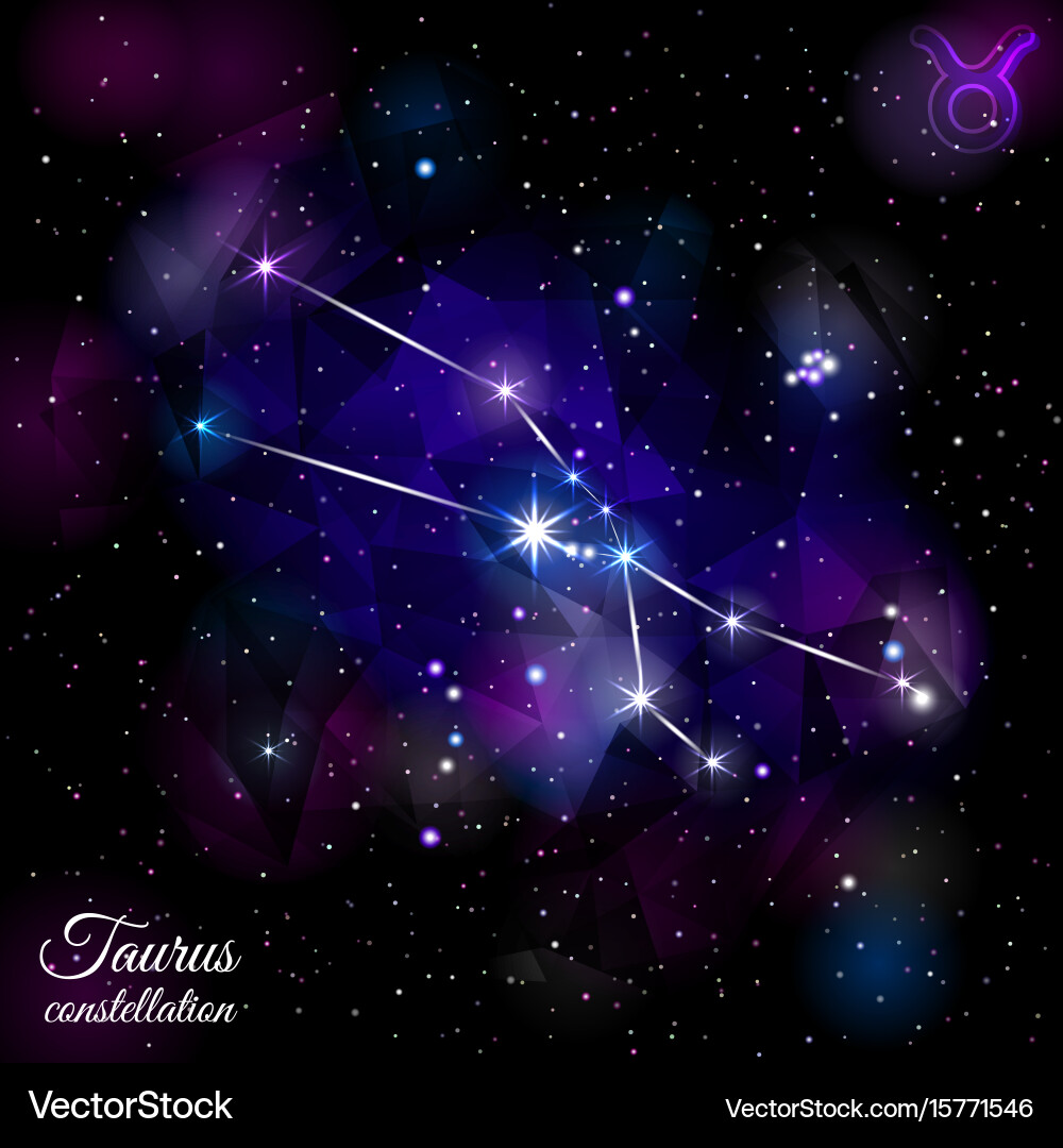 Taurus constellation with triangular background vector image