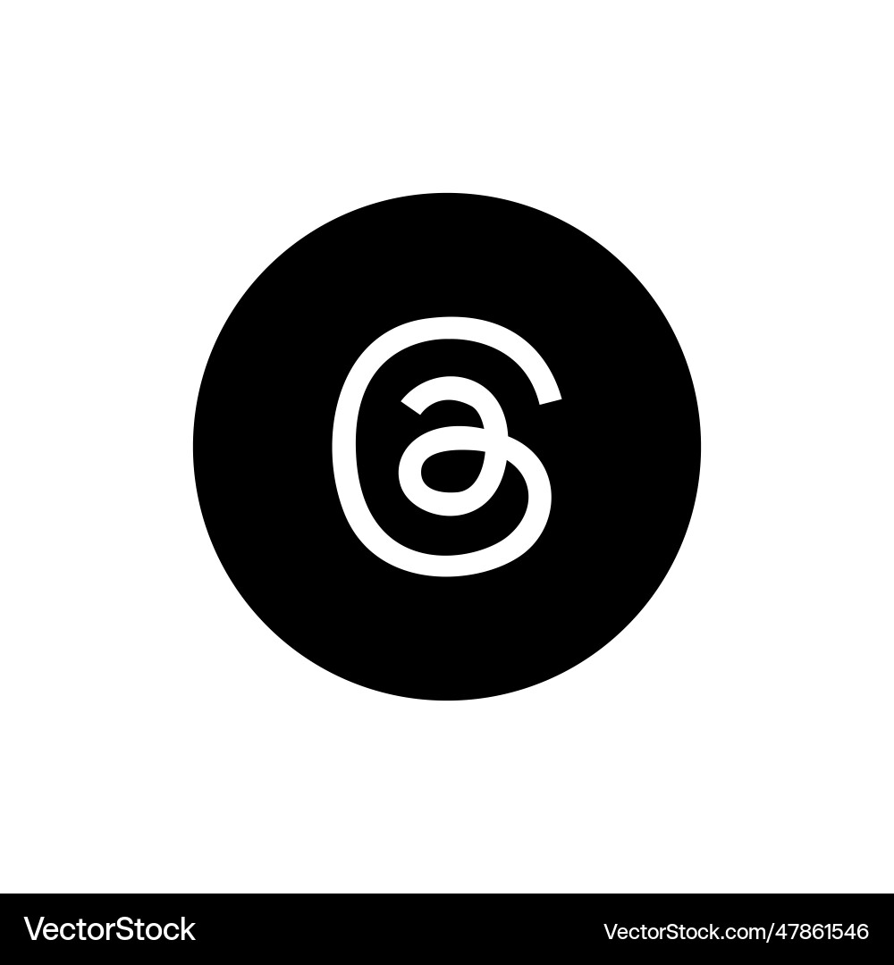 Threads logotype design in flat black and withe vector image