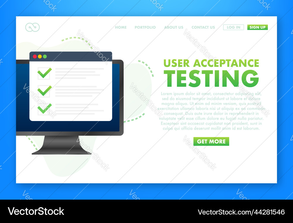 Uat - user acceptance testing software Uat - user acceptance testing software vector image