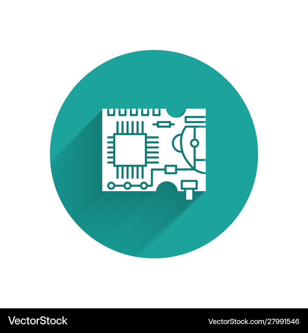 White printed circuit board pcb icon isolated Vector Image