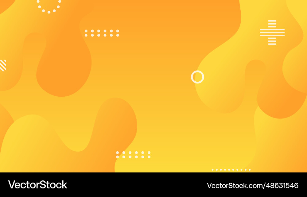 Yellow gradient dynamic fluid shapes abstract Vector Image