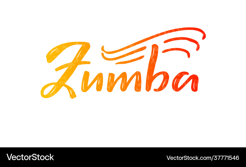 Zumba orange gradient text with texture Zumba orange gradient text with texture vector image