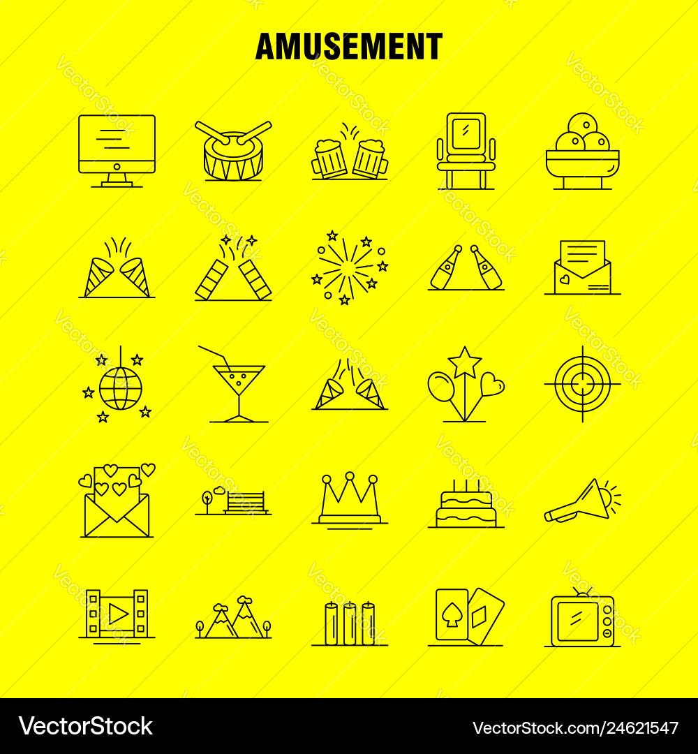 Amusement line icon for web print and mobile uxui vector image