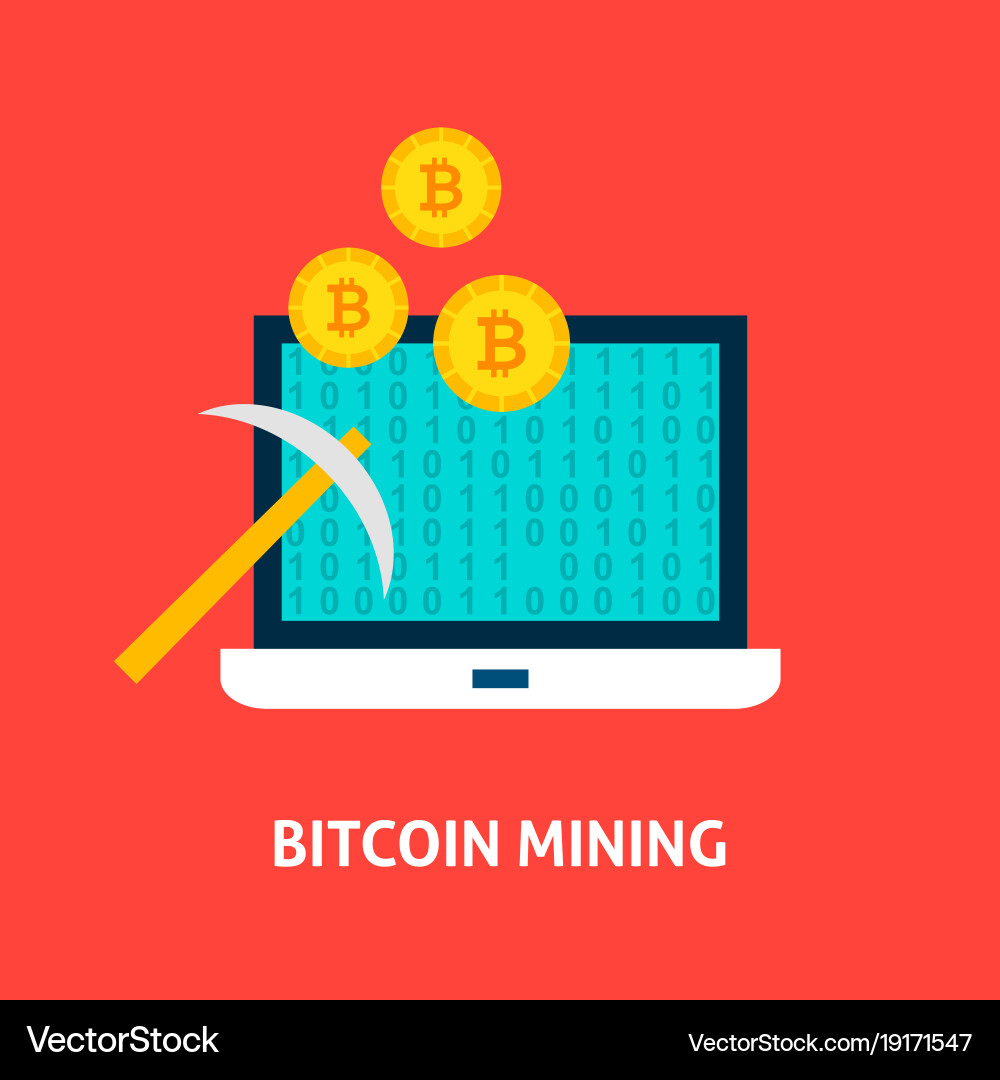 Bitcoin mining concept Vector Image